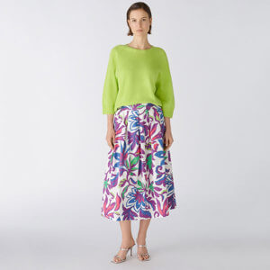 Oui Floral Midi Skirt